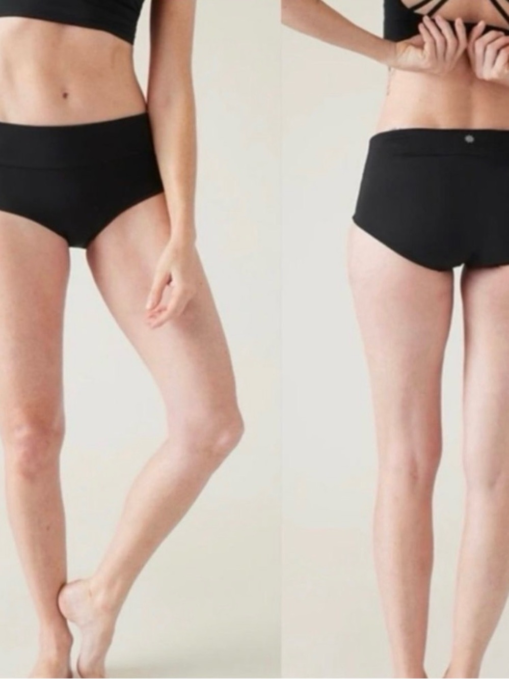Athleta Essential High Waist Swim Boyshort . Black Large.
